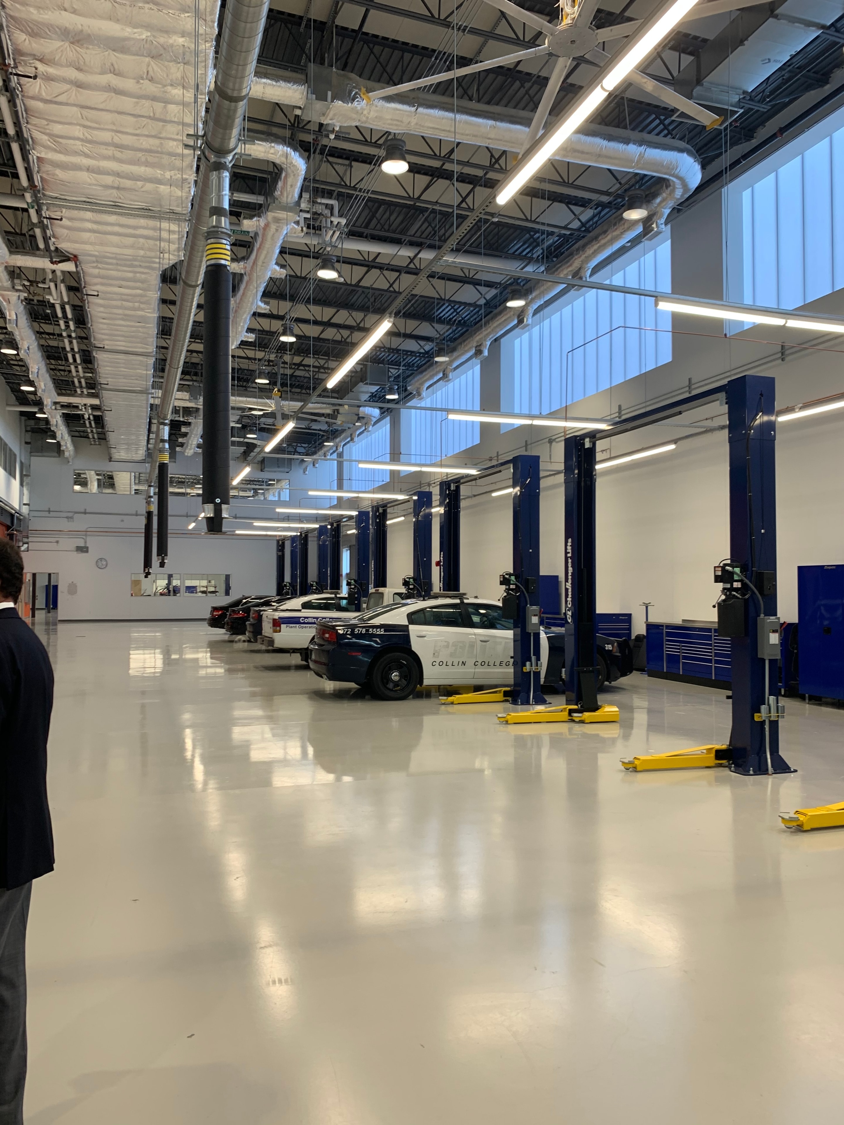 Automotive vehicle lift bays at Collin College Technical Campus